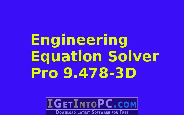 Engineering Equation Solver Pro 9.478-3D Download