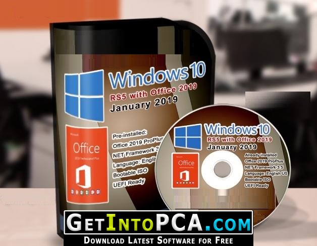 Windows 10 Pro RS5 with Office 2019 Pro Plus January 2019 Free Download