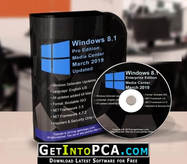 Windows 8.1 Pro with Media Center March 2019 Free Download